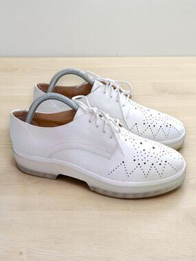 Geox Respira Leather Perforated Oxford Derby Shoes Platform Lace Up 40 / 9.5
